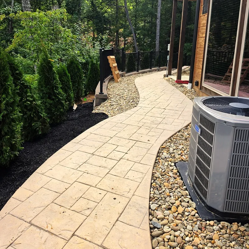 Stamped and colored concrete